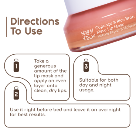 Kissu Lip Mask with Capuacu butter, Jojoba oil & Rice Bran - Image 11