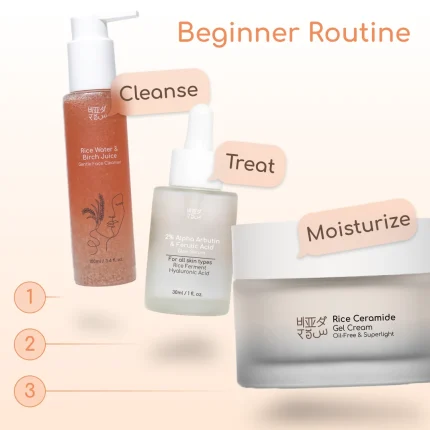 Beginner skincare routine combo by beyond rice with pack of 3 products