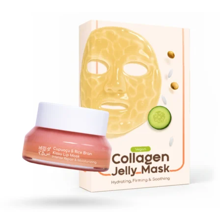 collagen jelly mask and kissu lip mask combo